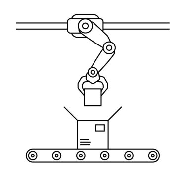 İnce çizgi stili montaj hattı.