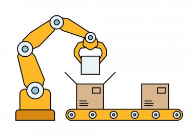 İnce çizgi stili montaj hattı.