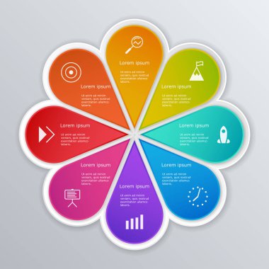 Infographic öğeleri ayarlayın. İş akışı düzeni, diyagram, faaliyet raporu, web tasarım, tanıtım.