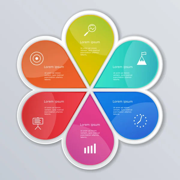 Infographic elementen instellen. Indeling van de werkstroom, diagram, jaarverslag, webdesign, presentatie. — Stockvector