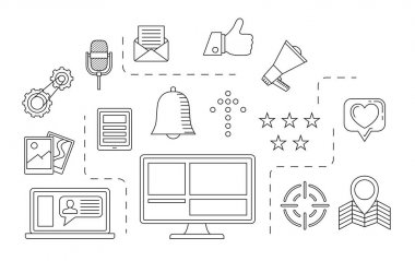 Sosyal medya kavramı. Internet iletişim Tema.