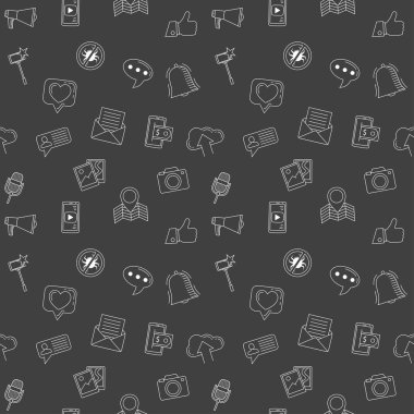 Sosyal Medya simgeler sorunsuz arka plan. Internet web simgeler.