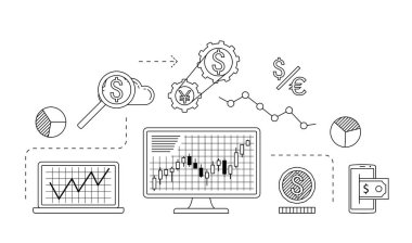 Borsa ticaret kavramı. Finans forex ticaret Tema.