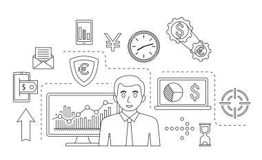 Borsa ticaret kavramı. Finans forex ticaret Tema.