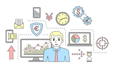 Borsa ticaret kavramı. Finans forex ticaret Tema.