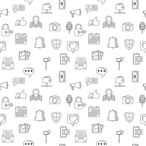 Sosyal Medya simgeler sorunsuz arka plan. Internet web simgeler.