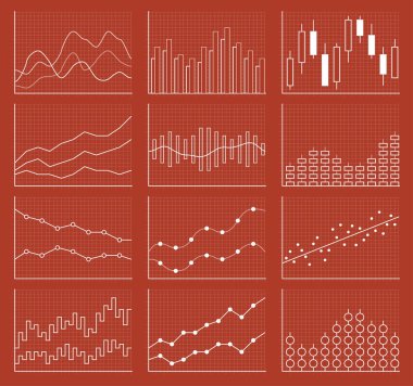 İş grafik toplama. Grafikleri kümesi. Veri görselleştirme.