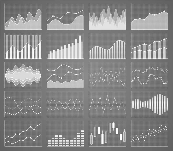 stock vector Business chart collection. Set of graphs. Data visualization.