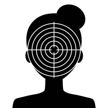 Biometrical kimliği. Yüz tanıma özelliği. Basit simgesi.