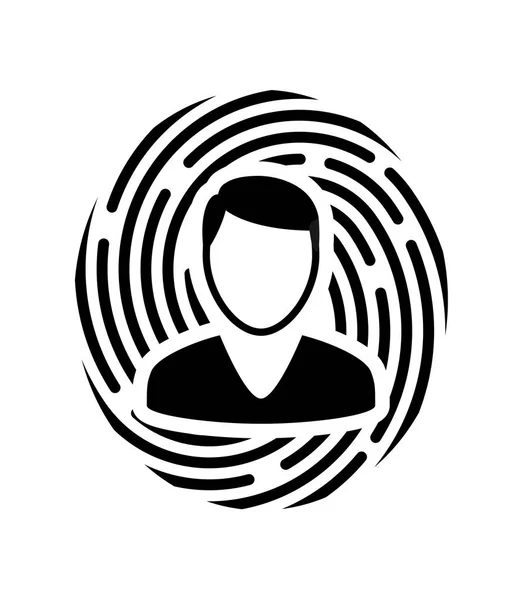 Biometrikus azonosító. Szembenéz Felismerés. Egyszerű ikon. — Stock Vector