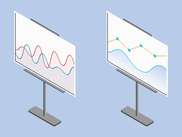 Tablero de gráficos comerciales. Conjunto de gráficos. Visualización de datos . — Archivo Imágenes Vectoriales