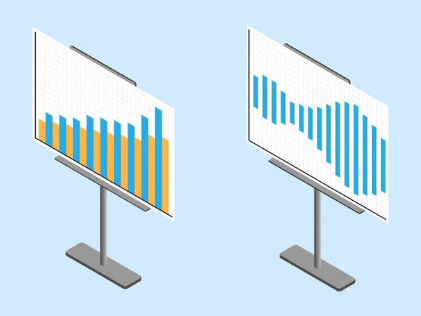 Tablero de gráficos comerciales. Conjunto de gráficos. Visualización de datos . — Archivo Imágenes Vectoriales