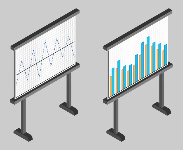 Tablero de gráficos comerciales. Conjunto de gráficos. Visualización de datos . — Archivo Imágenes Vectoriales