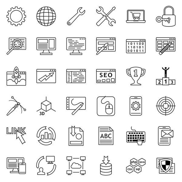 Set van web ontwikkeling iconen. Internet icoon collectie. — Stockvector
