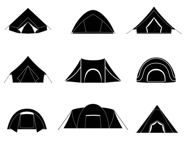 Conjunto de tenda de acampamento . —  Vetores de Stock