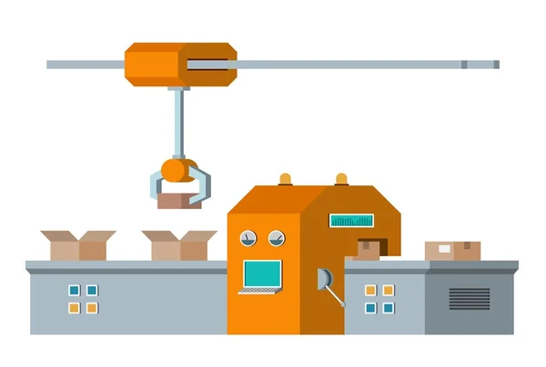 Assemblagelijn. Geautomatiseerde transportsysteem. — Stockvector