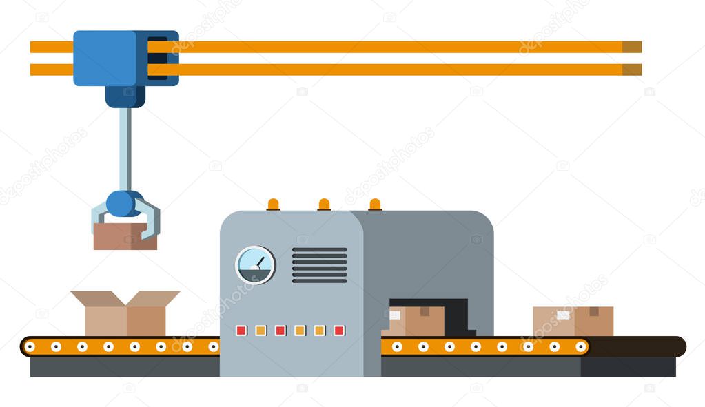 Assembly line. Automated conveyor system.