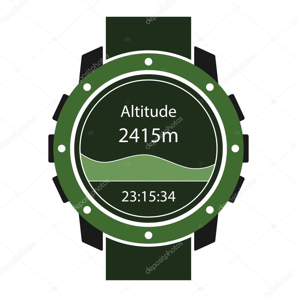 Hiking Watches Icon Handwatch For Outdoor Sport Activity Vector Illustrator Premium Vector In Adobe Illustrator Ai Ai Format Encapsulated Postscript Eps Eps Format