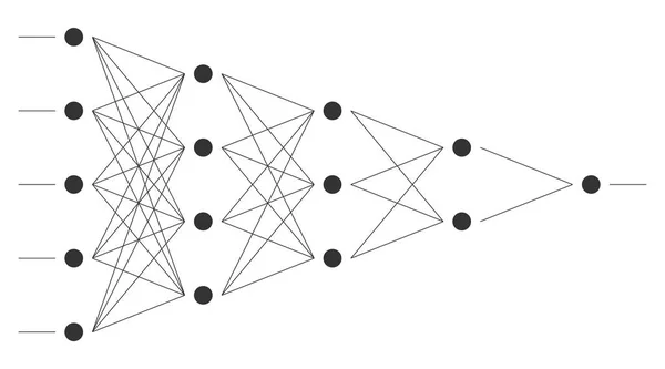 Rede neural. Rede de neurônios . — Vetor de Stock