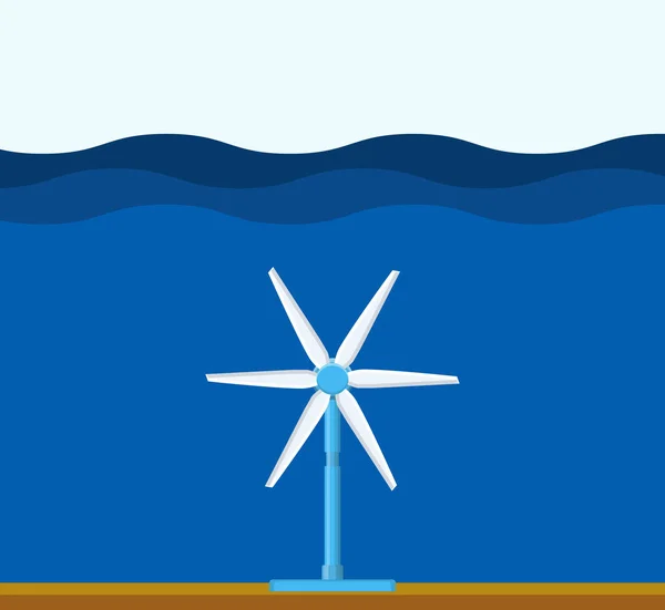 潮汐电站。清洁可再生能源概念. — 图库矢量图片