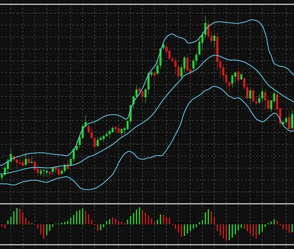 Forex stock chart. Data candle graph. — Stock Vector