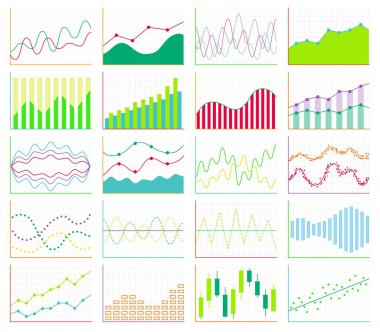 İş grafik toplama. Grafikleri kümesi. Veri görselleştirme.