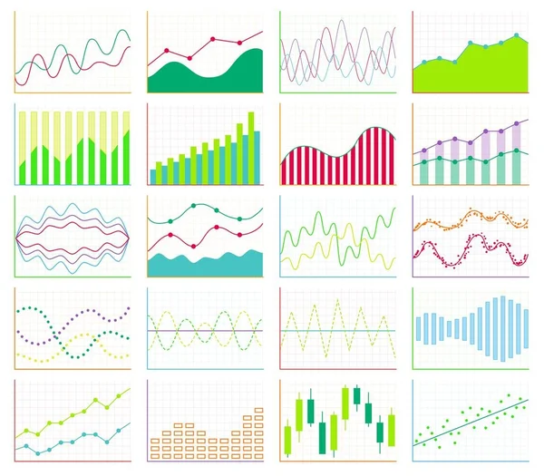 Συλλογή γράφημα επαγγελματίες. Σύνολο των γραφημάτων. Οπτικοποίηση δεδομένων. — Διανυσματικό Αρχείο