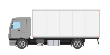 Ticari kamyon. Düz stil izole kamyon.