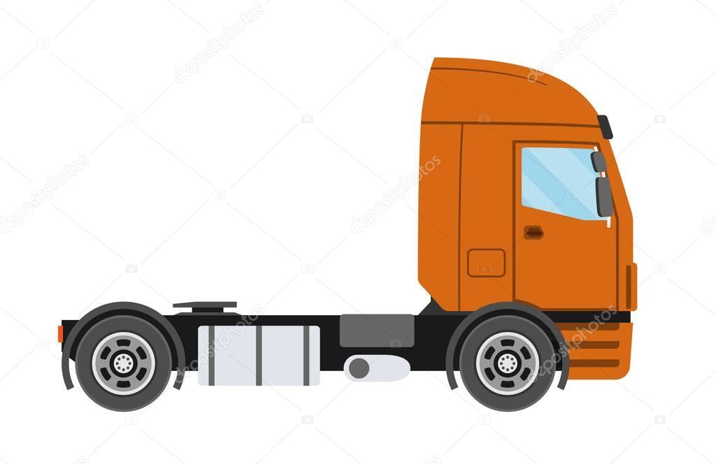 Big commercial semi truck. Trailer truck in flat style isolated.