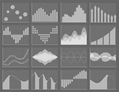 İş grafik toplama. Grafikleri kümesi. Veri görselleştirme.
