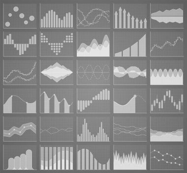 İş grafik toplama. Grafikleri kümesi. Veri görselleştirme.
