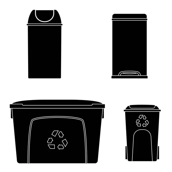 Trash és az újrahasznosítás is. Szemetes konténer készlet. — Stock Vector