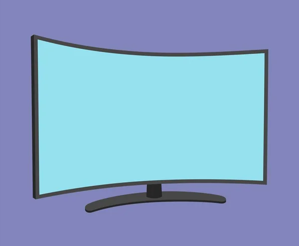 TV-Bildschirm einfaches Symbol isoliert. Haushaltsgerät. LED oder LCD Breitbildfernseher. modernes Fernsehen. — Stockvektor
