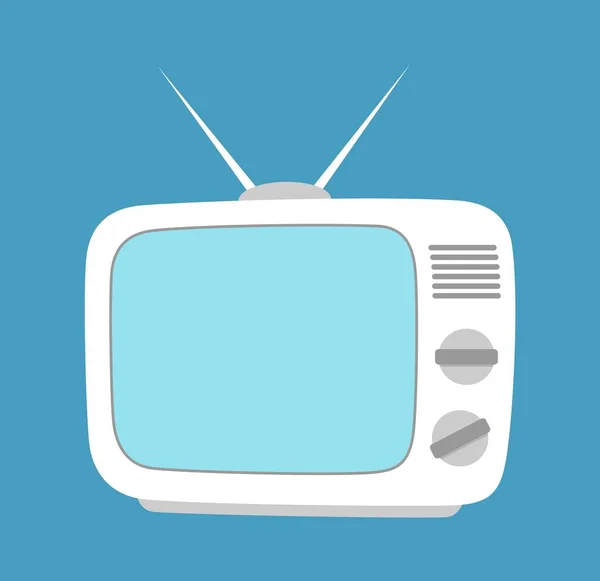 TV-Bildschirm einfaches Symbol isoliert. Haushaltsgerät. LED oder LCD Breitbildfernseher. alter Fernseher. — Stockvektor