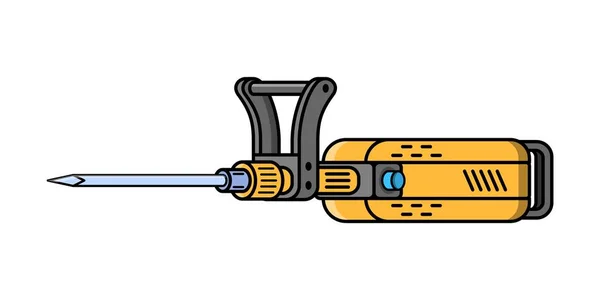 Jachhammer construção ferramenta elétrica. Ícone de estilo plano de jachhammer — Vetor de Stock
