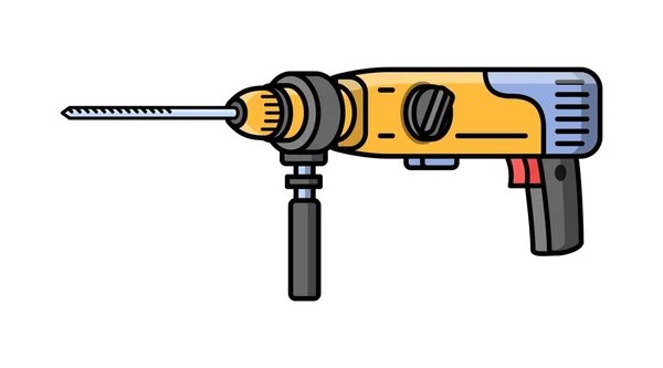 Puncher construction electric tool. Flat style icon of puncher. — Stock Vector