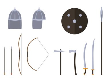 Göçebe silah ve zırh küme. Göçebe savaşçı ekipman.