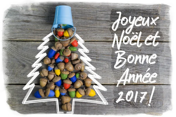 Веселого Різдва і щасливого нового року 2017 у французьких картки. — стокове фото