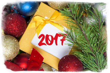 mutlu yıllar 2017 cerd Noel Dekorotif oyuncakları üzerinde. Insta filtre