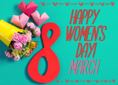 Mutlu kadınlar günü (8 Mart) tebrik kartı