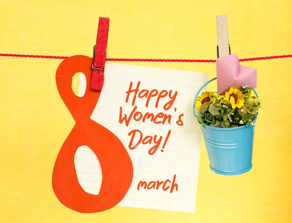 Feliz Día de la Mujer (8 de marzo) tarjeta de felicitación — Foto de Stock