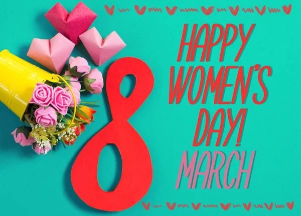 Feliz Día de la Mujer (8 de marzo) tarjeta de felicitación — Foto de Stock