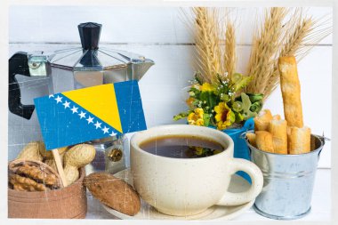 Kahvaltı vatansever, Bosna-Hersek bayrağı. 