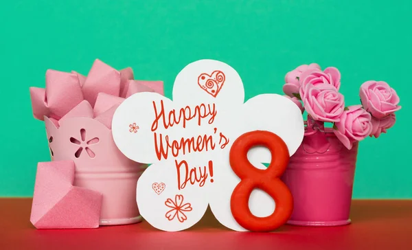 Feliz Día de la Mujer (8 de marzo) tarjeta de felicitación — Foto de Stock