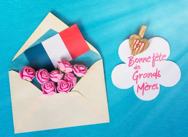 happy grandmother day card in French text is celebrated on march 5th