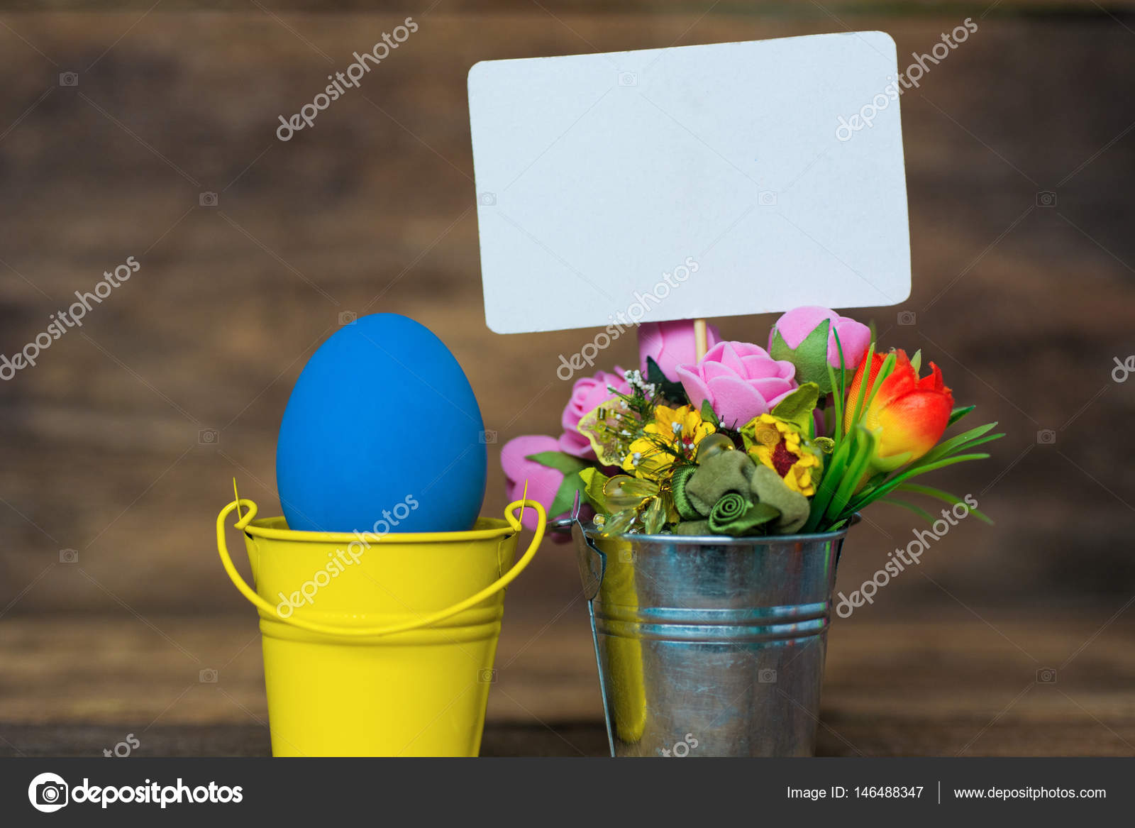 Download Blue And Yellow Easter Eggs In Colored Buckets Selective Focus Image Card Happy Easter Stock Photo C Romatitov626 Gmail Com 146488347 PSD Mockup Templates