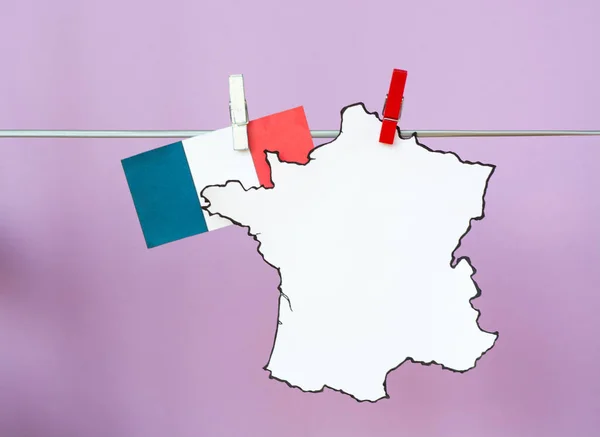Біла карта Франції - простір для тексту — стокове фото