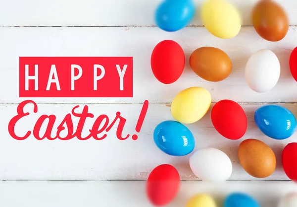 Renkli yumurta, seçici odak resim. Mutlu Paskalya kartı — Stok fotoğraf