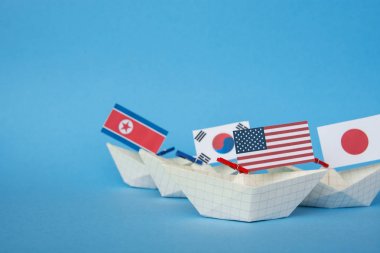Kağıt gemi bayrakları, ABD, Çin, Kuzey Kore, Güney Kore, Japonya ve ile diğer Doğu Asya ülkeleri