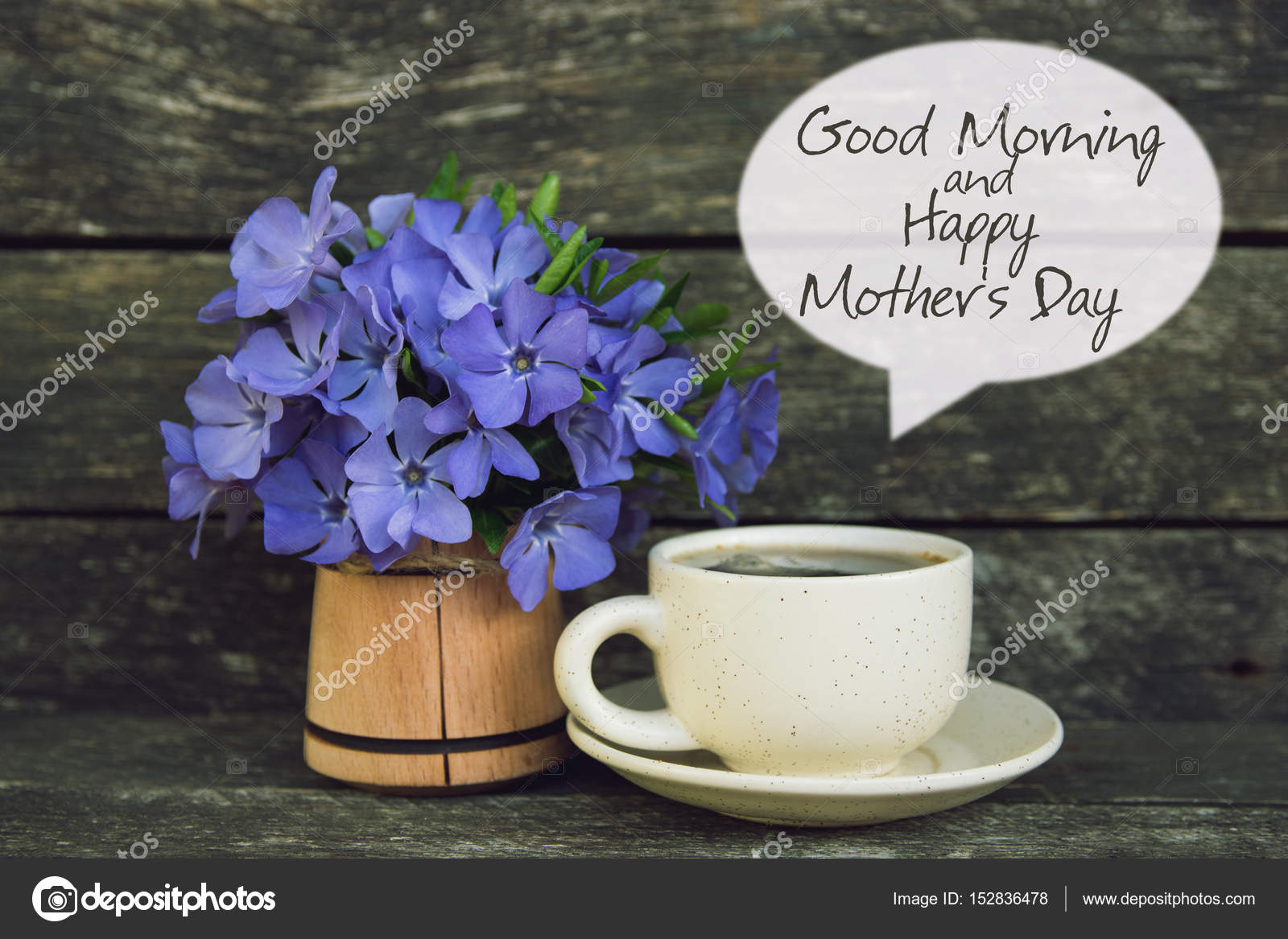Happy Mother S Day Flower Postcard Bouquet Of Blue Flowers On A